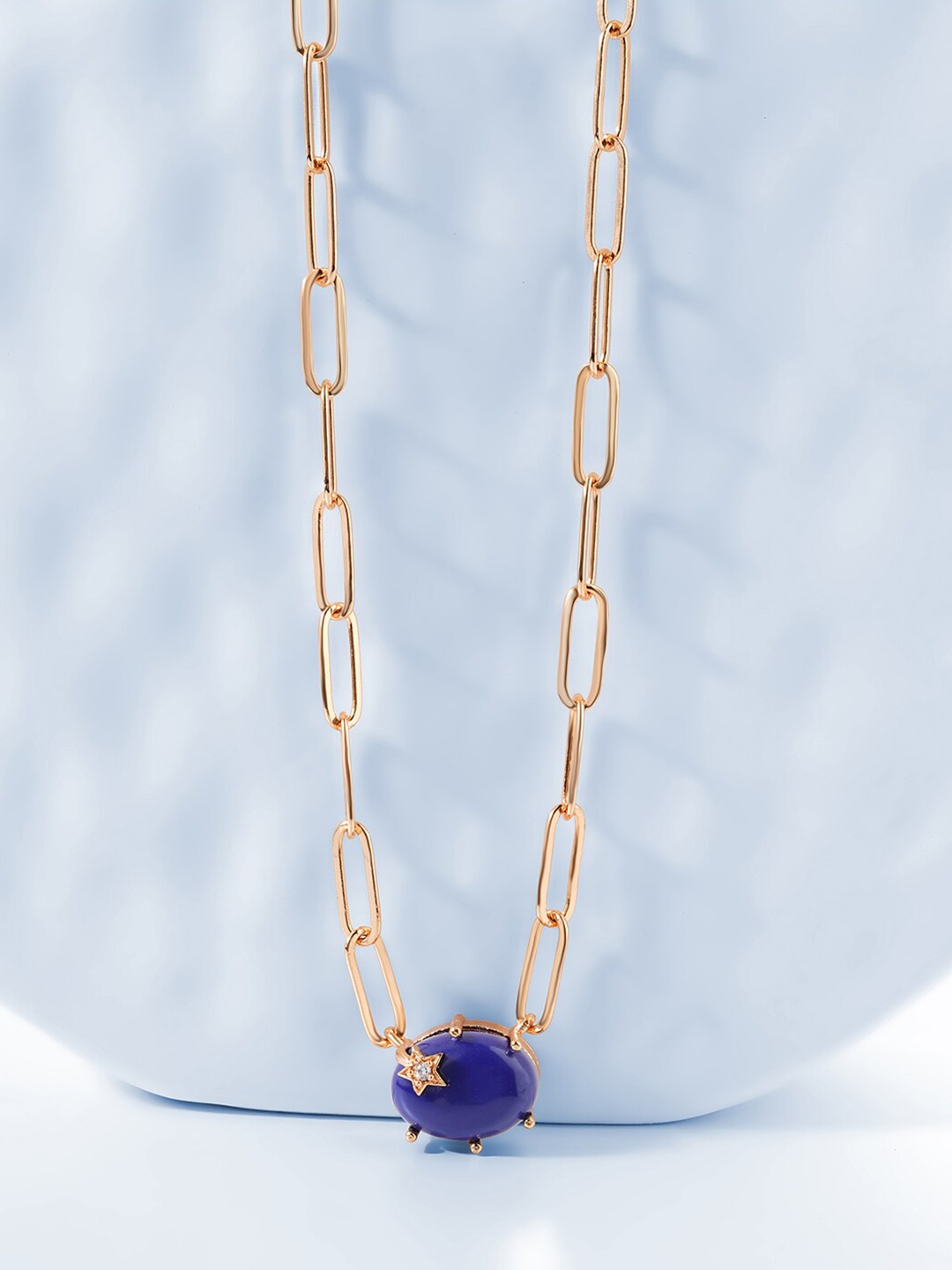 

MINUTIAE Blue Brass Rose Gold-Plated Link Chain