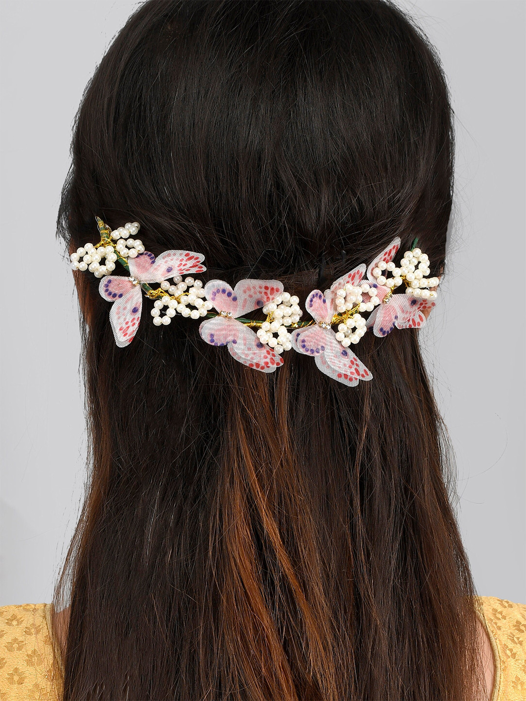 

Silvermerc Designs Women Pink & White Embellished Tiara