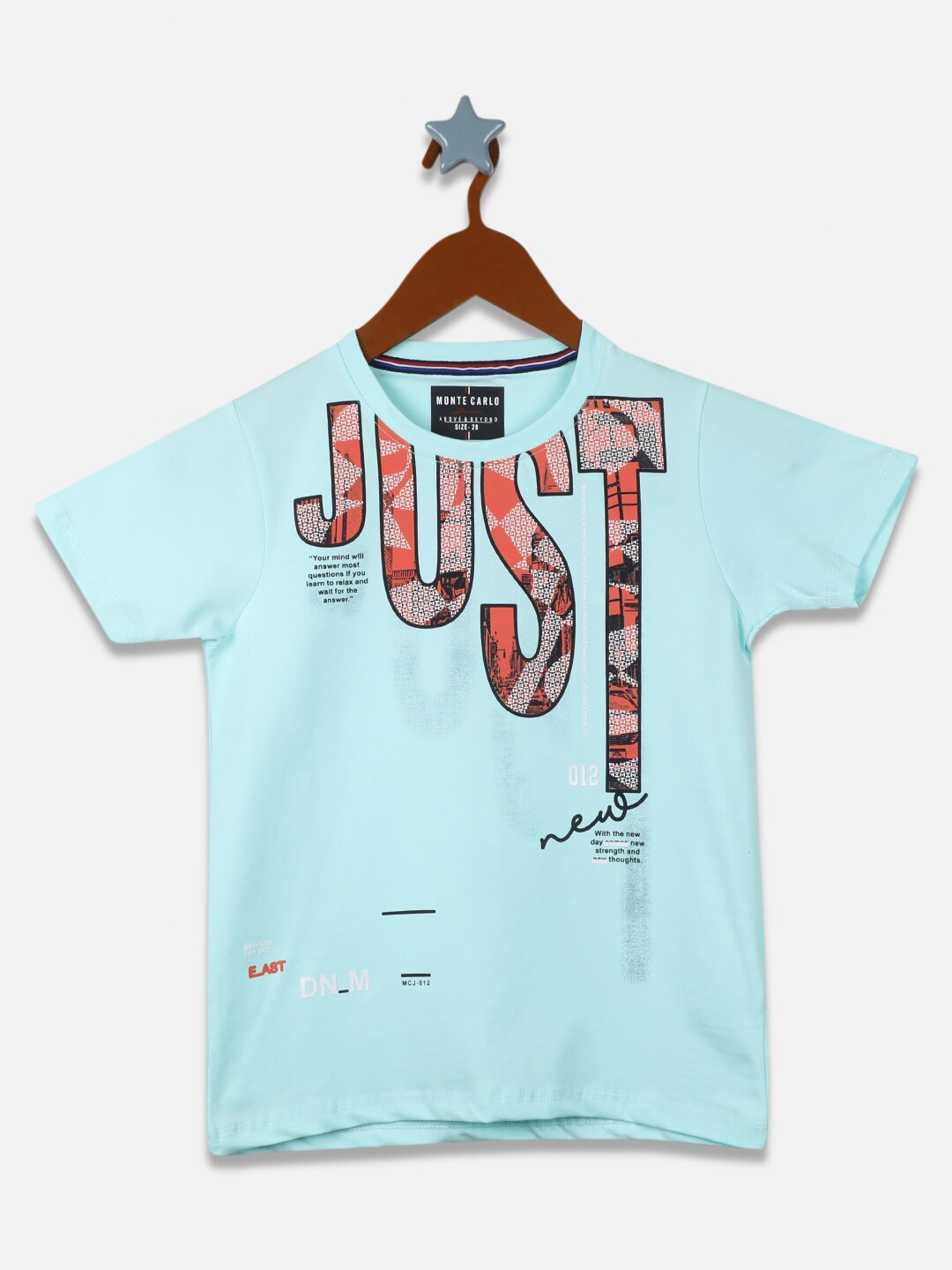 

Monte Carlo Boys Blue Typography Printed T-shirt