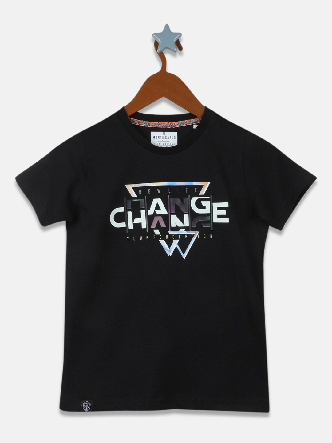 

Monte Carlo Boys Black & White Typography Printed T-shirt
