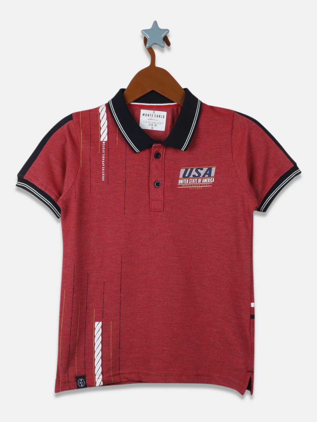 

Monte Carlo Boys Maroon Polo Collar T-shirt