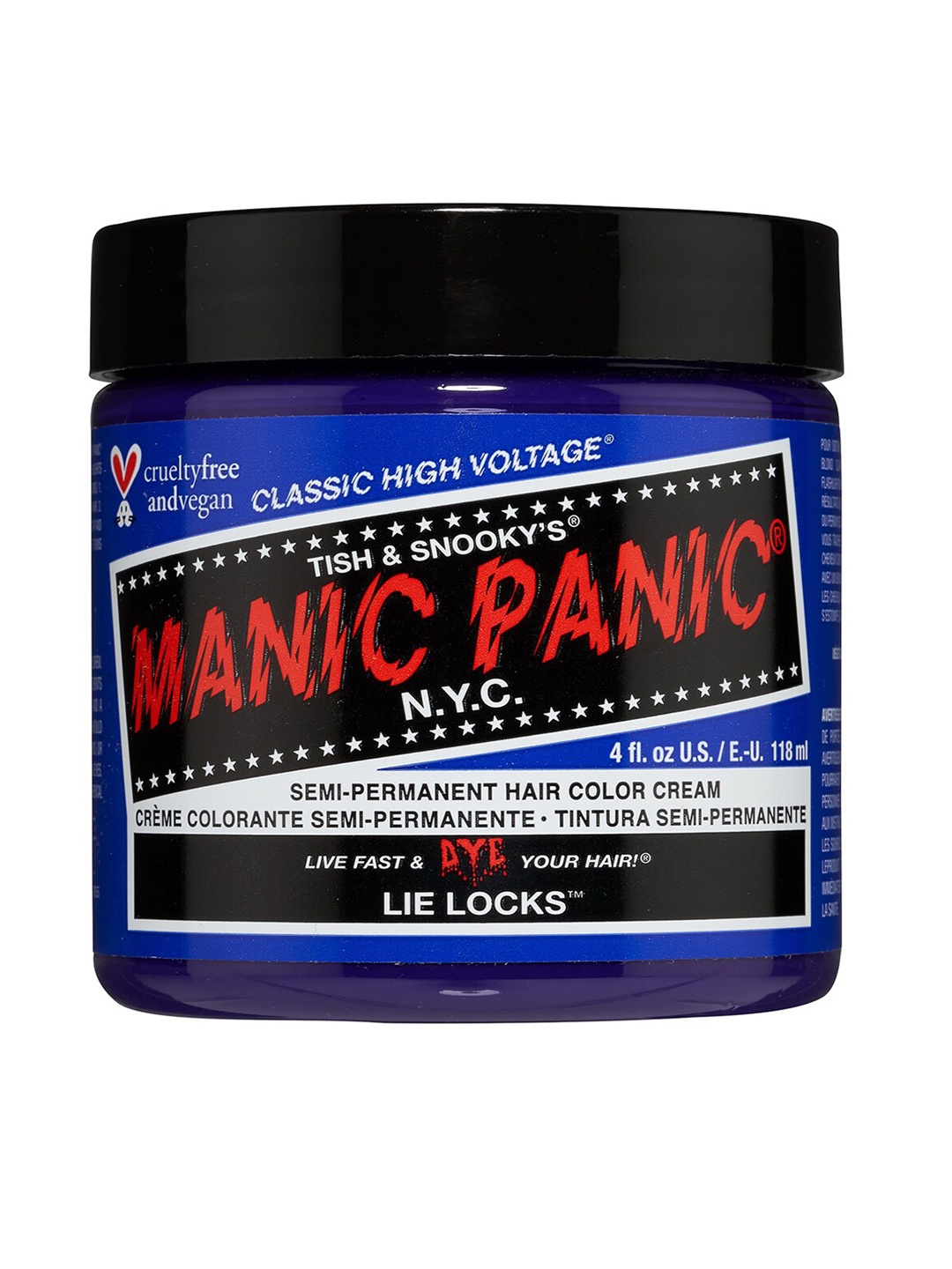 

MANIC PANIC Classic High Voltage Semi-Permanent Hair Colour Cream - Lie Locks, Blue