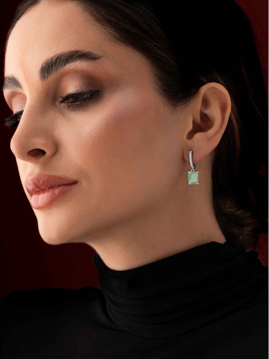 

Rubans Silver-Toned Classic Drop Earrings