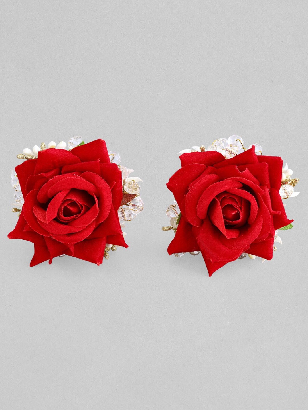 

Rubans Women Red & White Set of 2 Bumpit Hair Pin