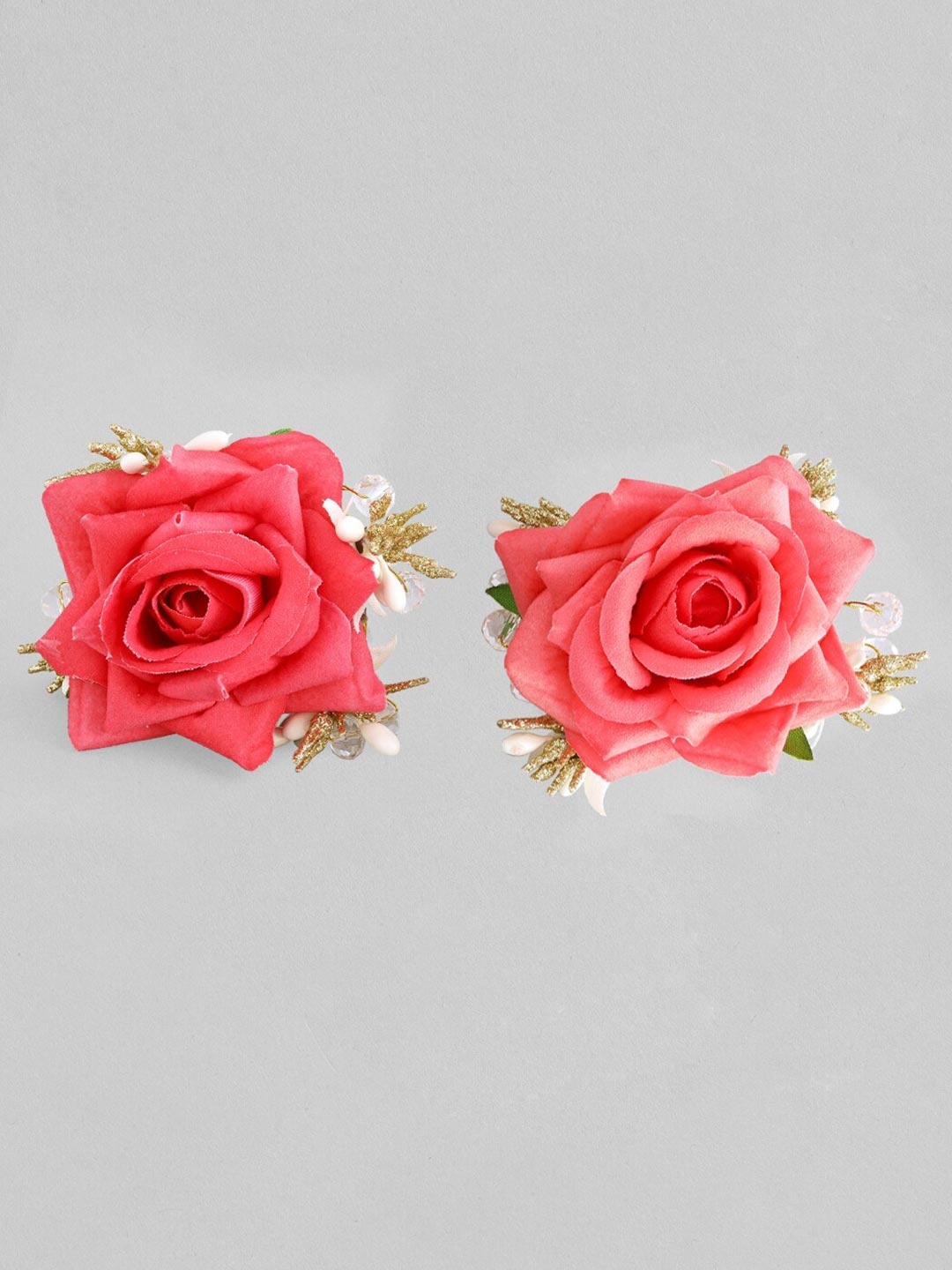 

Rubans Women Pink & White Set of 2 Bumpit Hair Pin