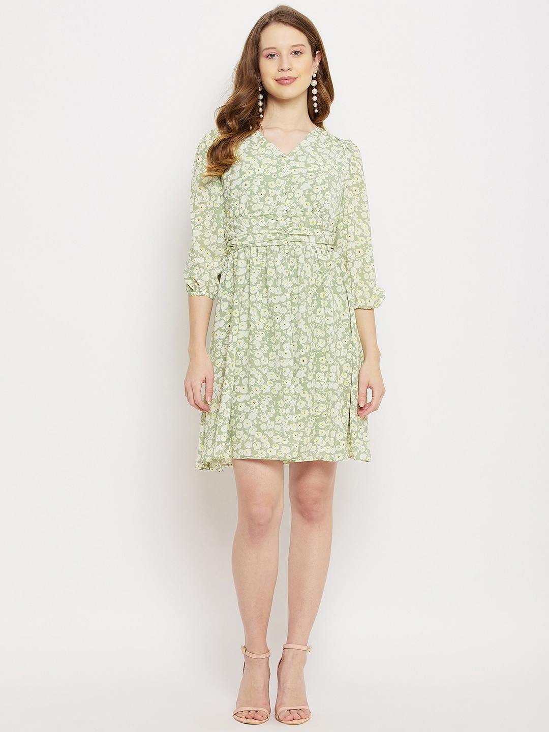 

Madame Women Green Floral Mini Dress