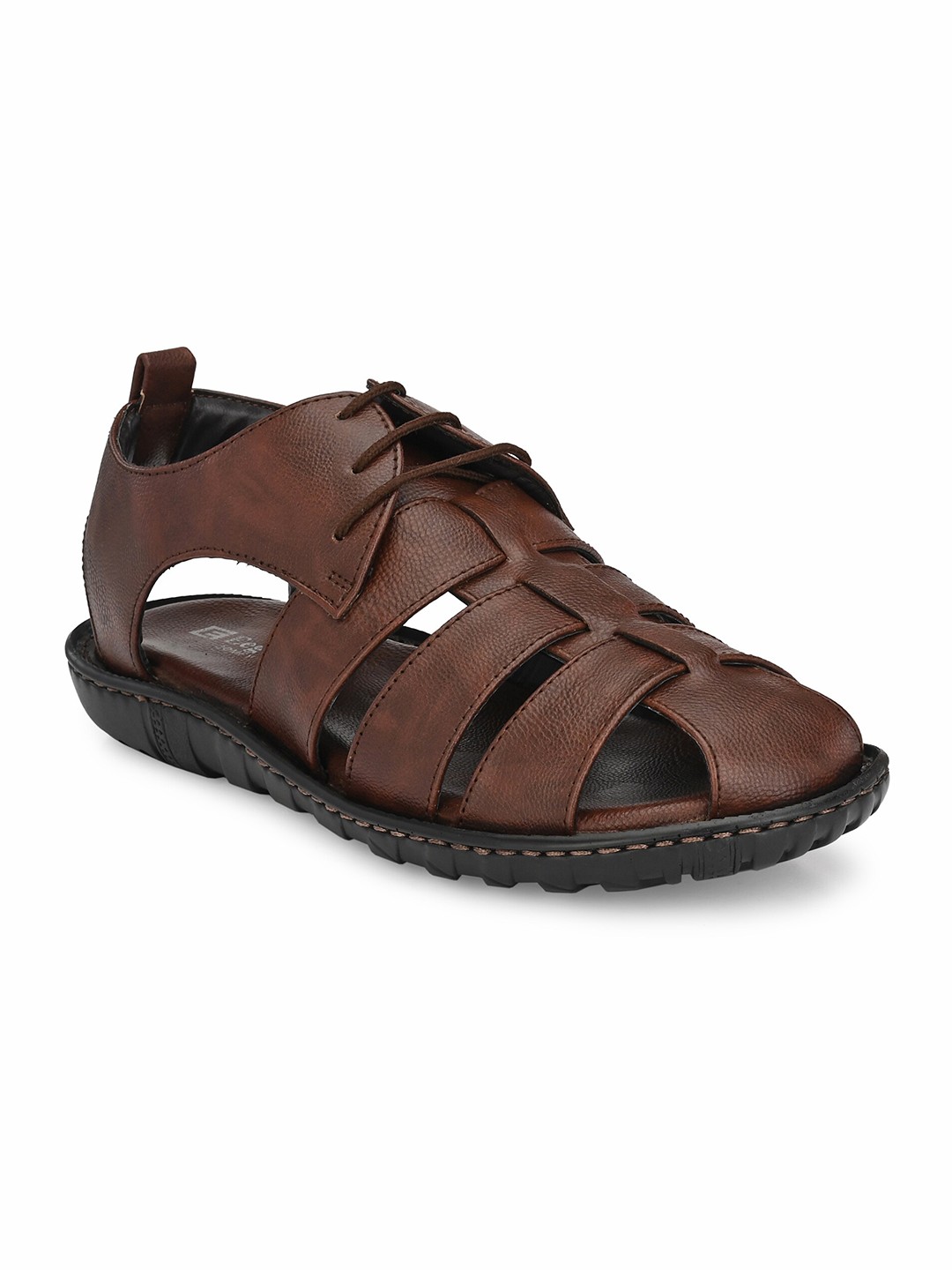 

Eego Italy Men Brown & Black Light Weight Comfort Sandals