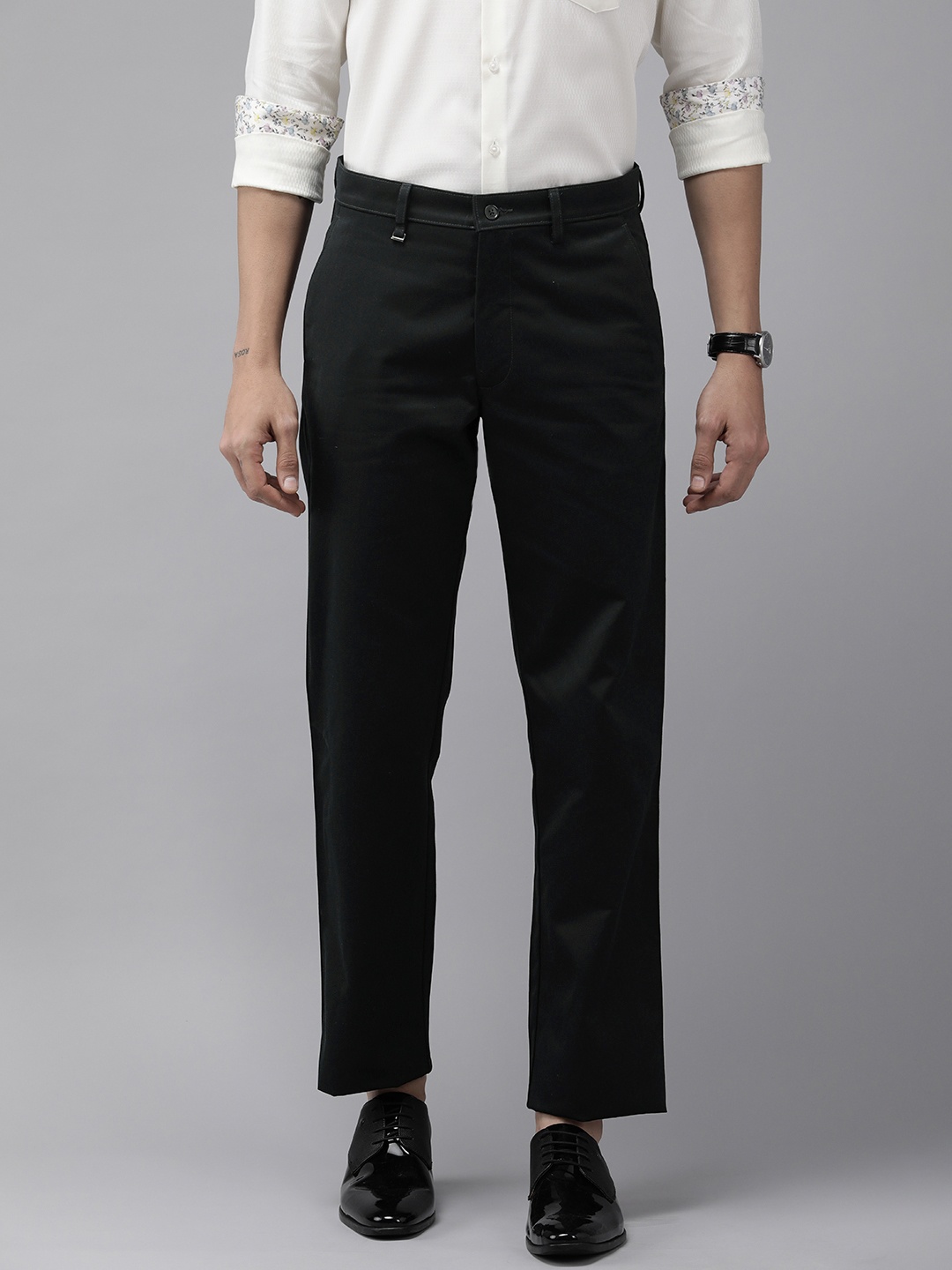 

Van Heusen Men Navy Blue Custom Fit Formal Trousers
