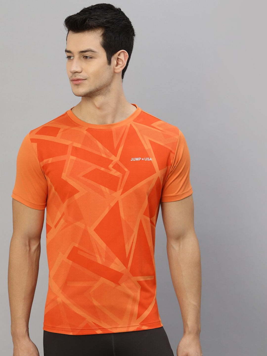 

JUMP USA Men Orange Printed T-shirt