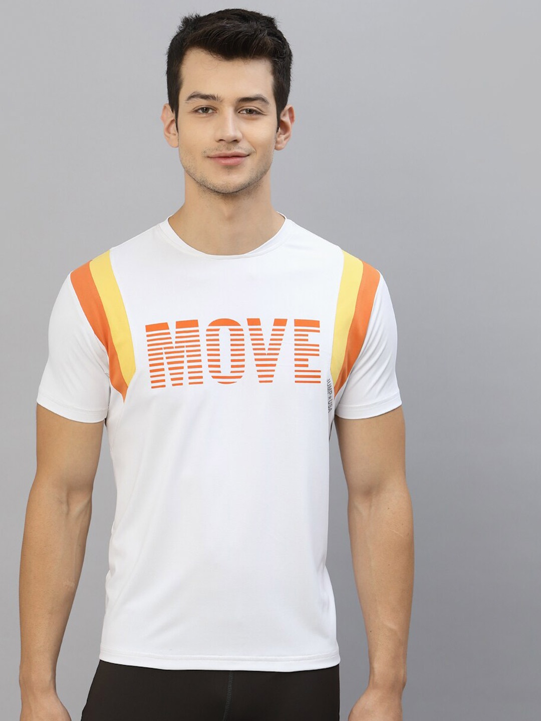 

JUMP USA Men White Typography Rapid Dry T-Shirt