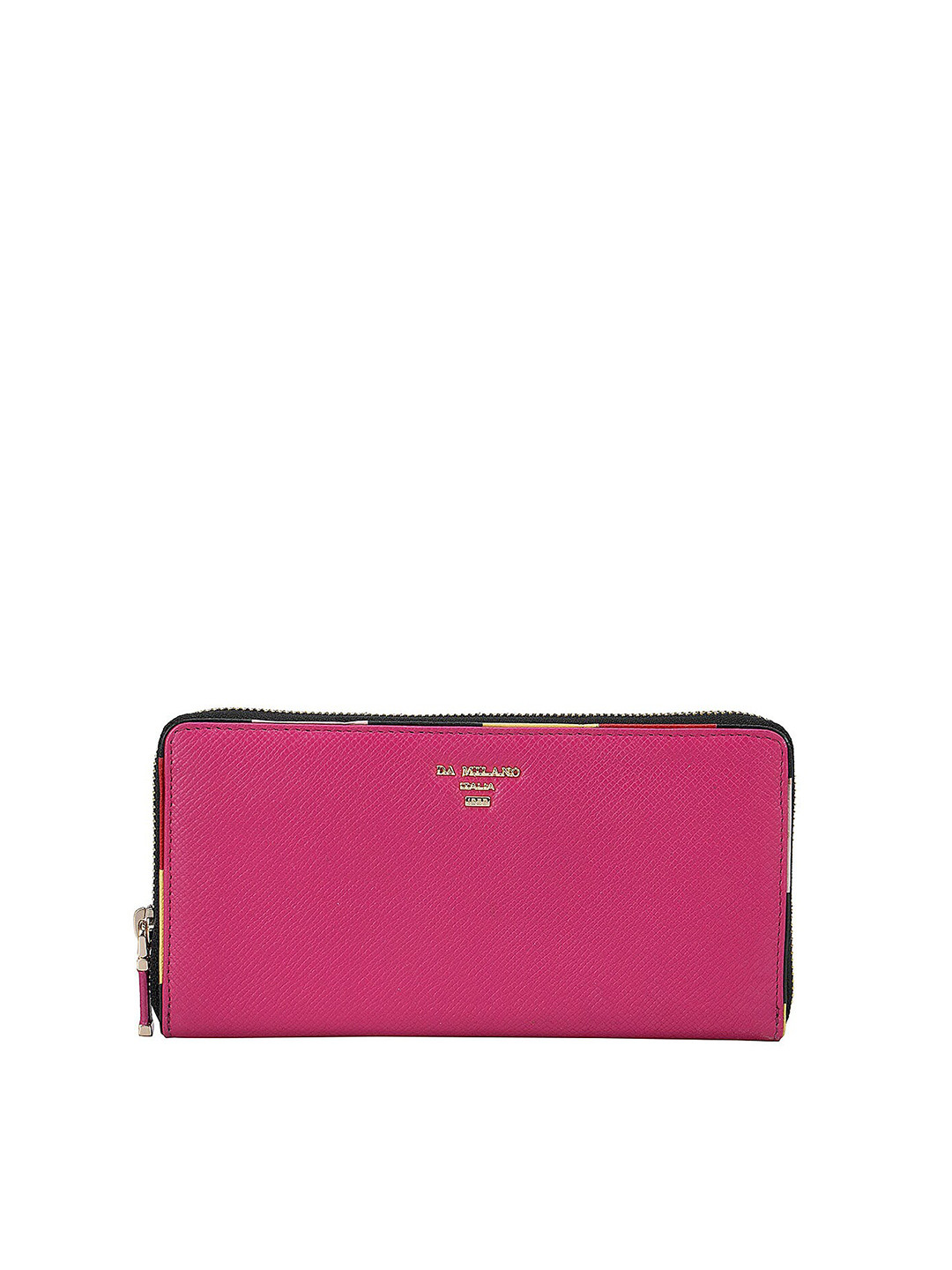 

Da Milano Women Pink Textured Leather Zip Around Wallet