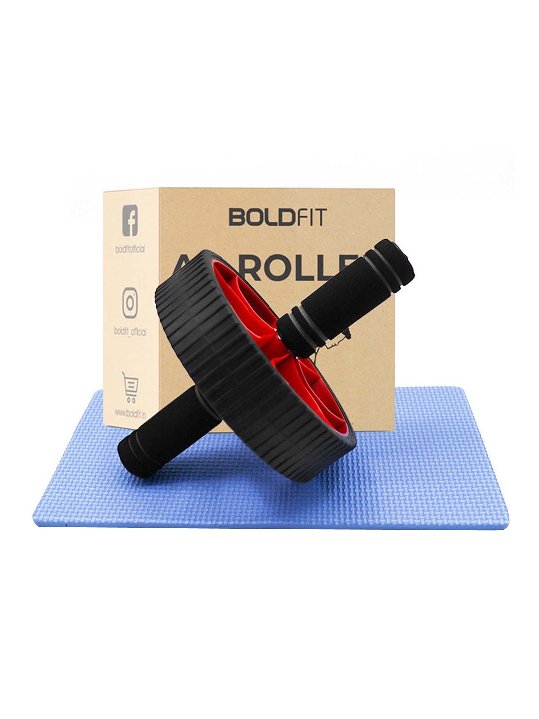 

BOLDFIT Anti Slip & Anti Skid ABS Wheel With Knee Mat, Red