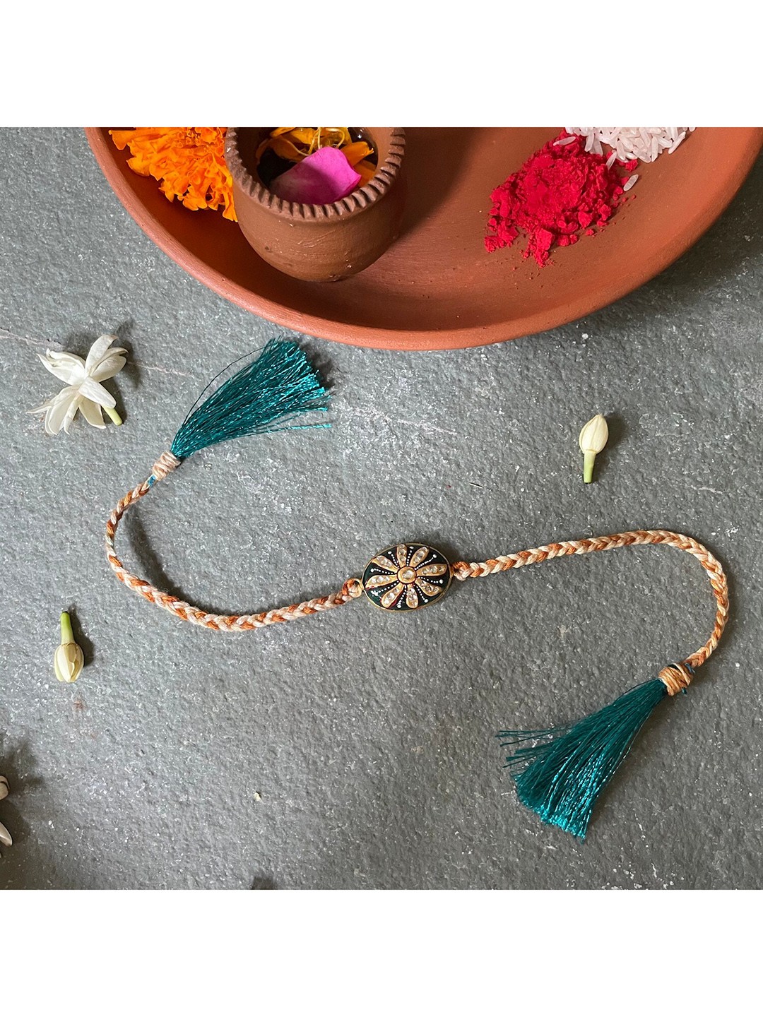 

Mitali Jain Green Tanjore Rakhi