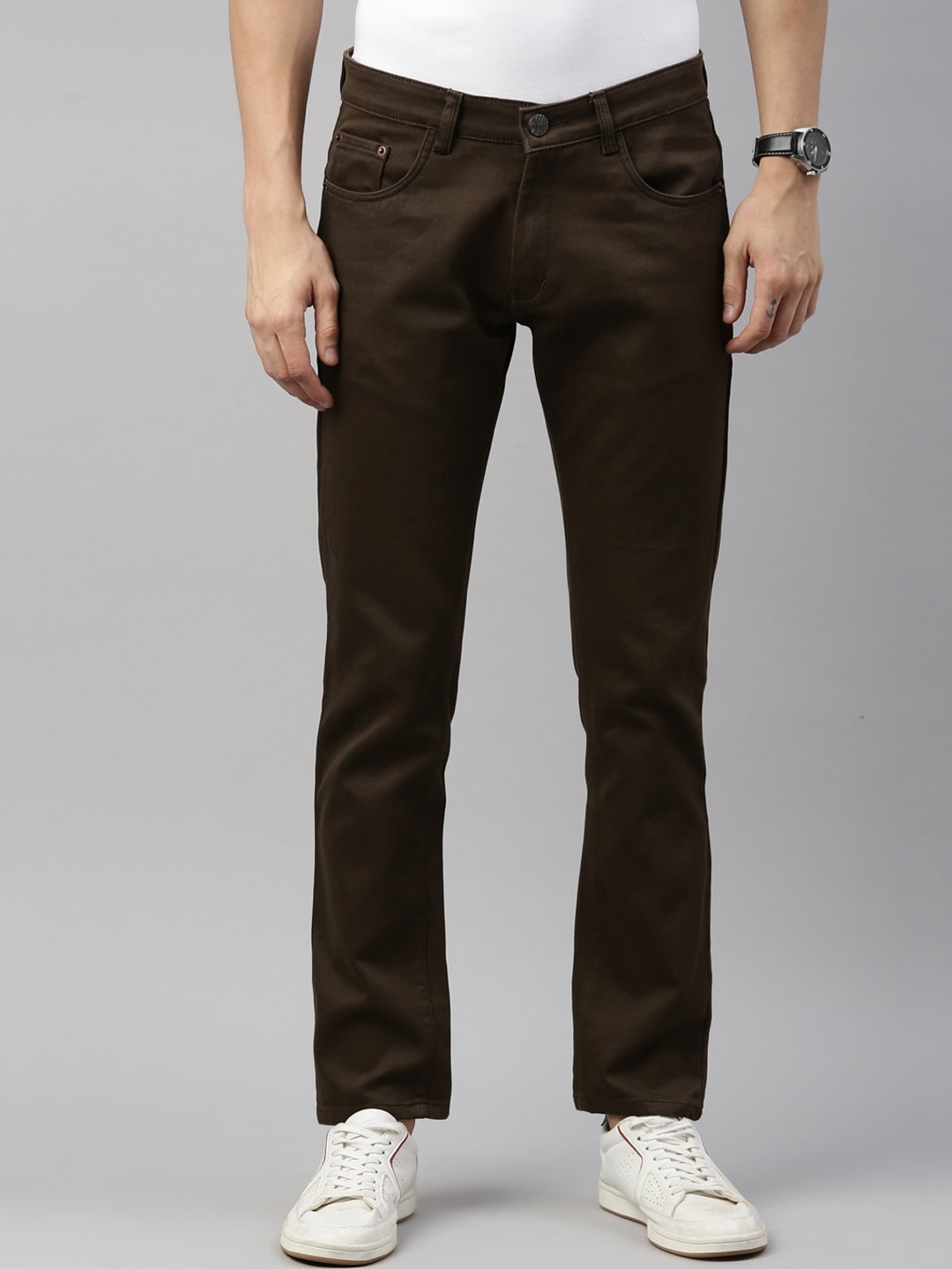 

CINOCCI Men Brown Slim Fit Stretchable Jeans