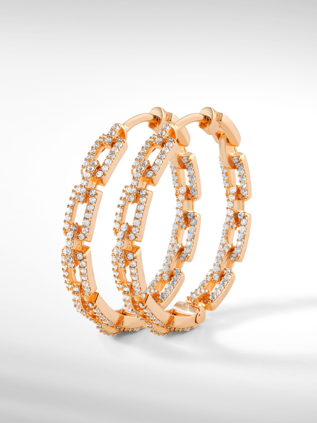 

MINUTIAE Rose Gold Contemporary Hoop Earrings