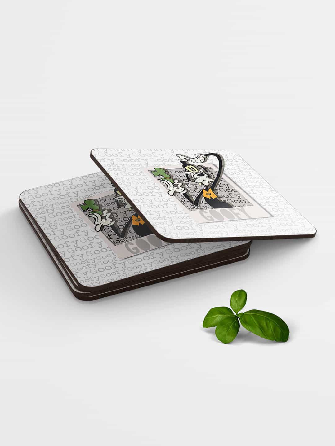 

macmerise Set of 6 White Grey Printed Square Coasters