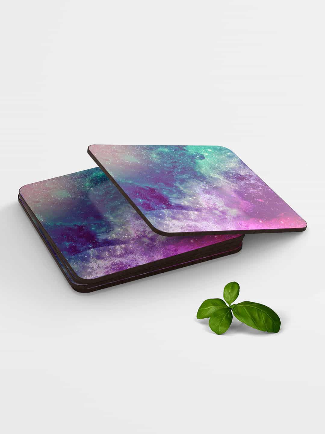 

macmerise Set of 6 Printed Square Coasters, Blue