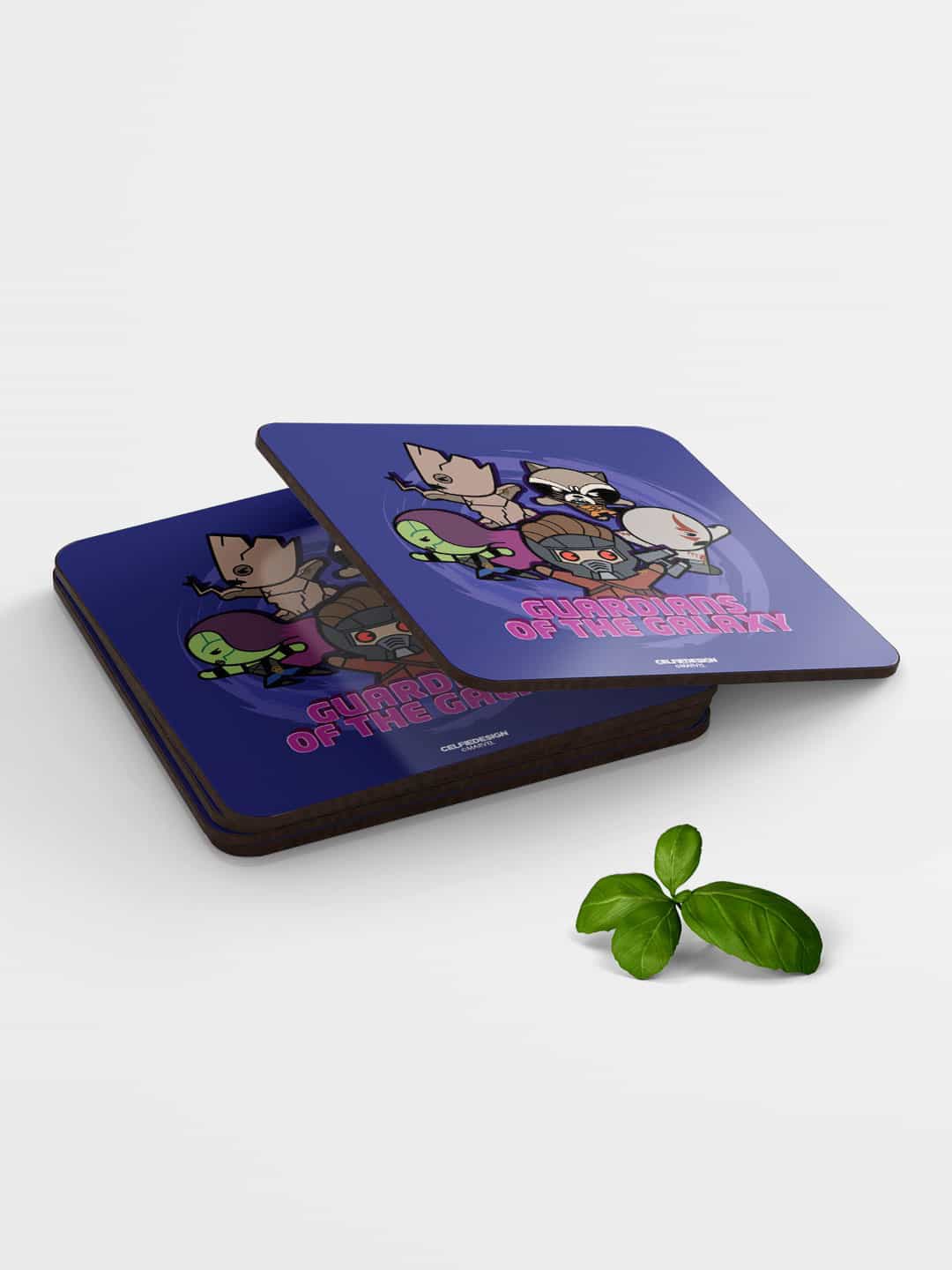 

macmerise Set of 6 Purple Guardians Of The Galaxy Kawaii Printed Square Coasters