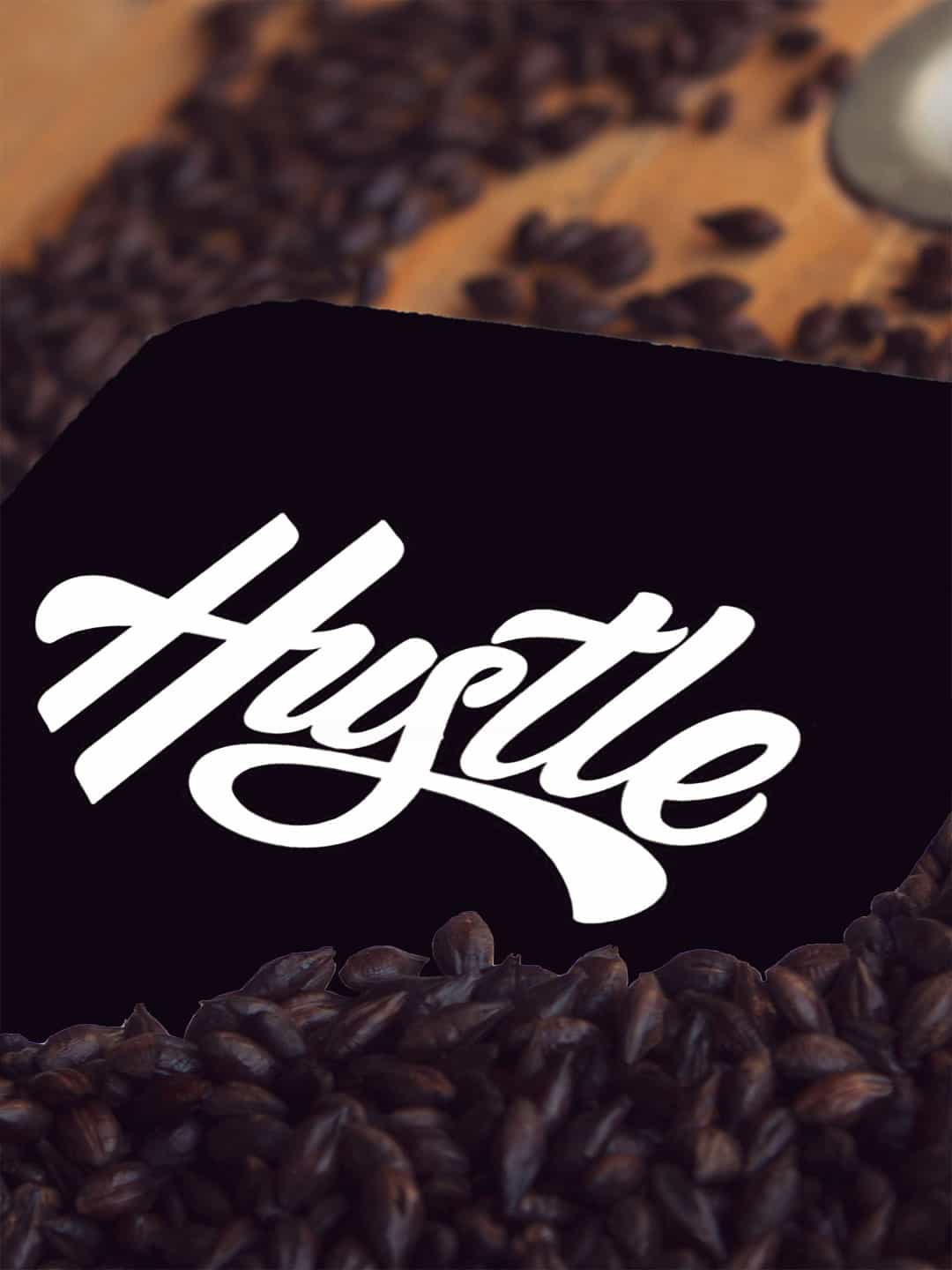 

macmerise Set of 6 Black & White Printed MDF Hustle Black Coasters, Multi