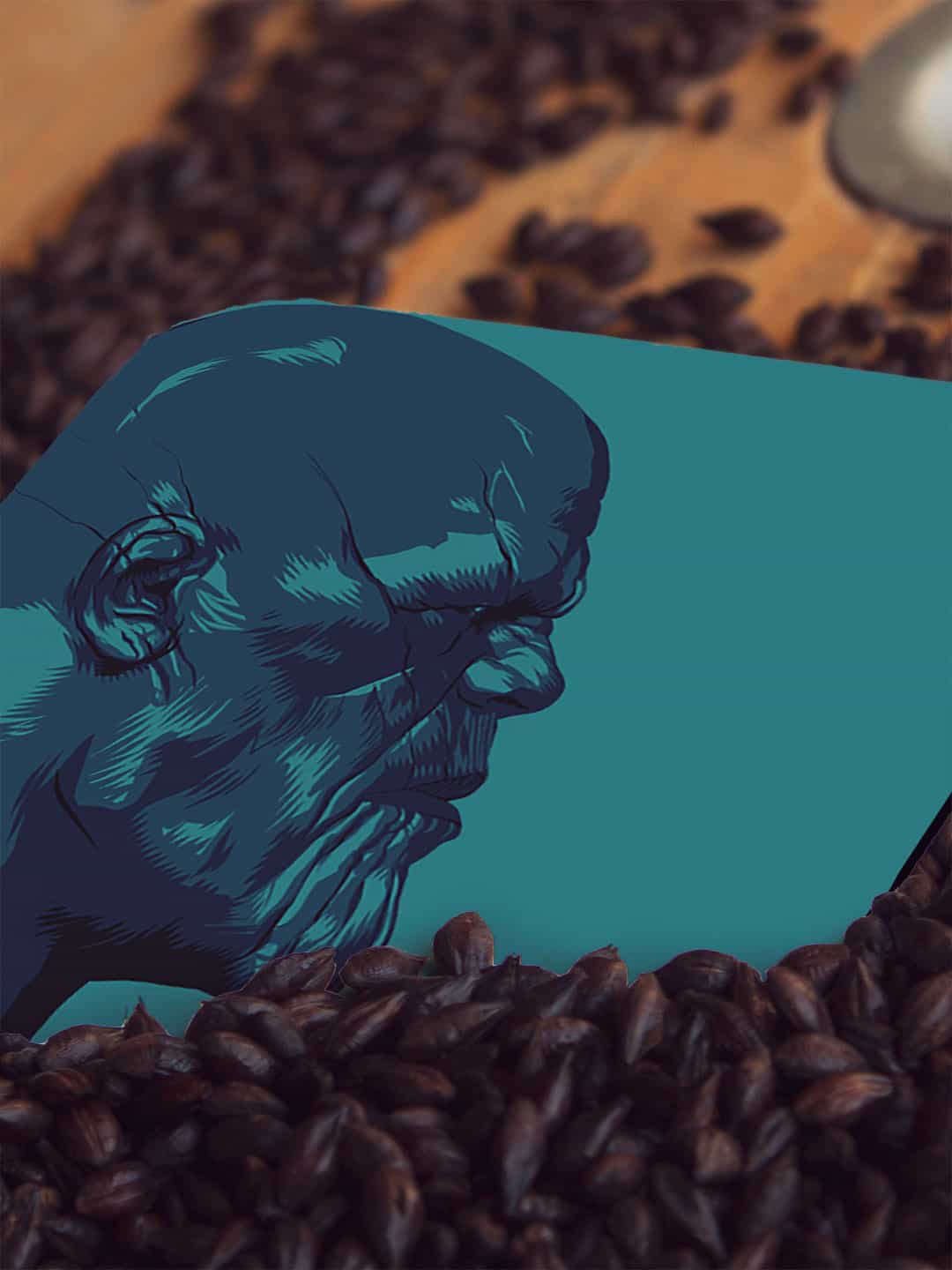 

macmerise Set of 6 Printed MDF Man vs Machine Coasters, Blue