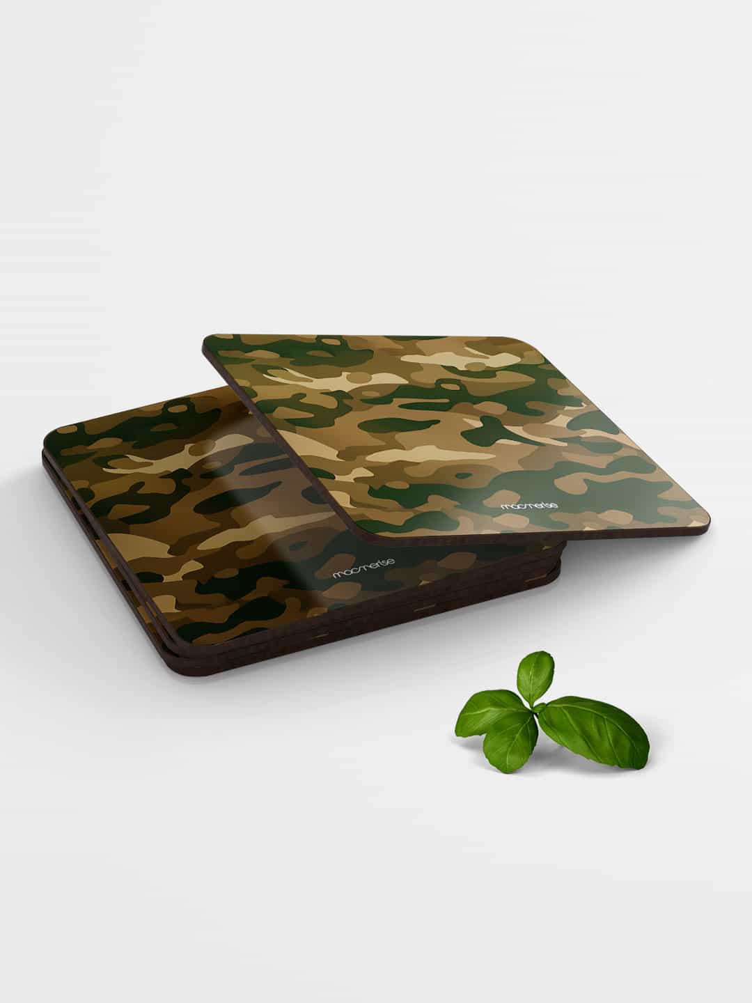 

macmerise Set of 6 Camo Field Coaster, Multi