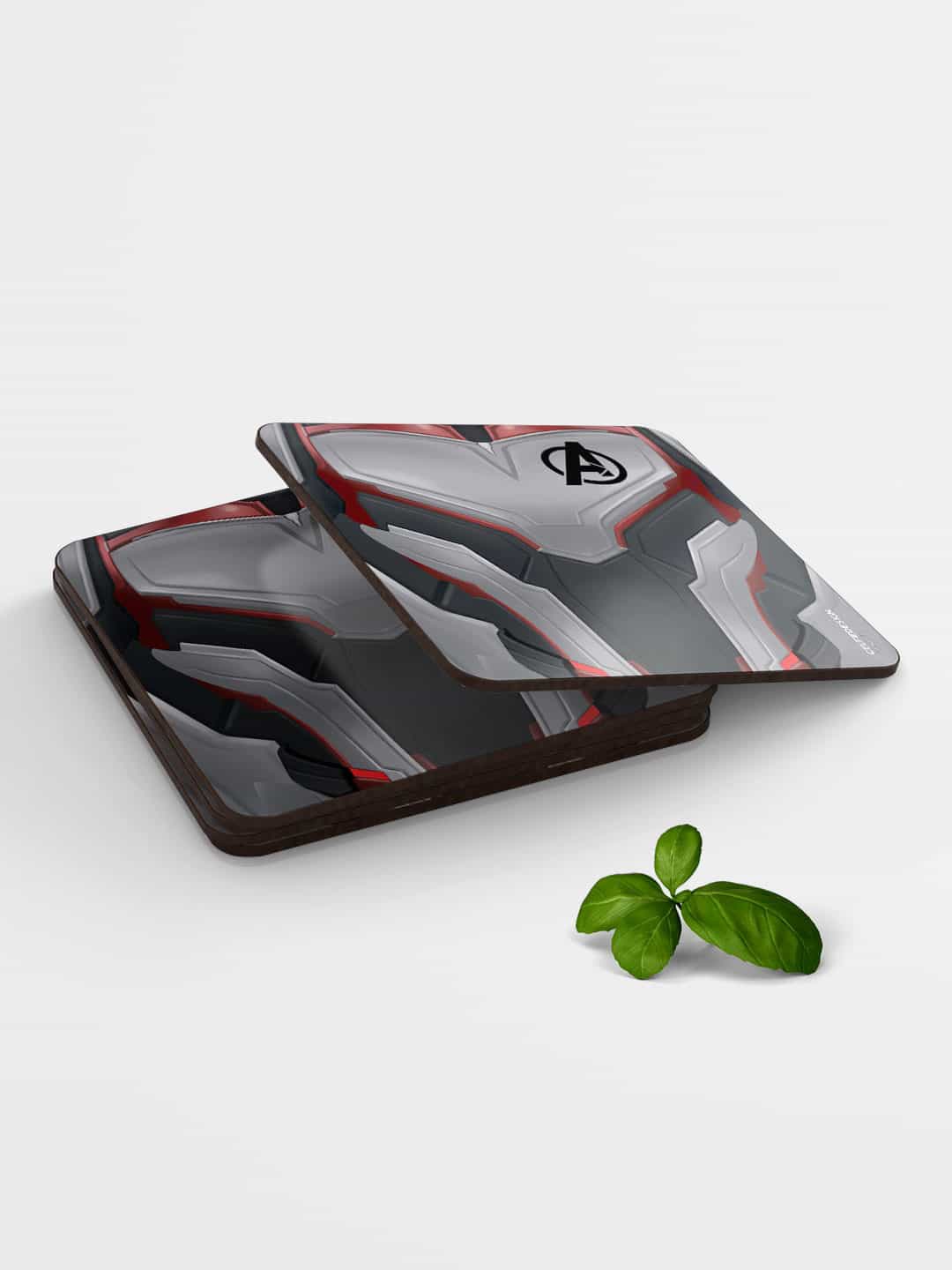 

macmerise Set of 6 Avengers Endgame Suit Printed Coasters, Grey