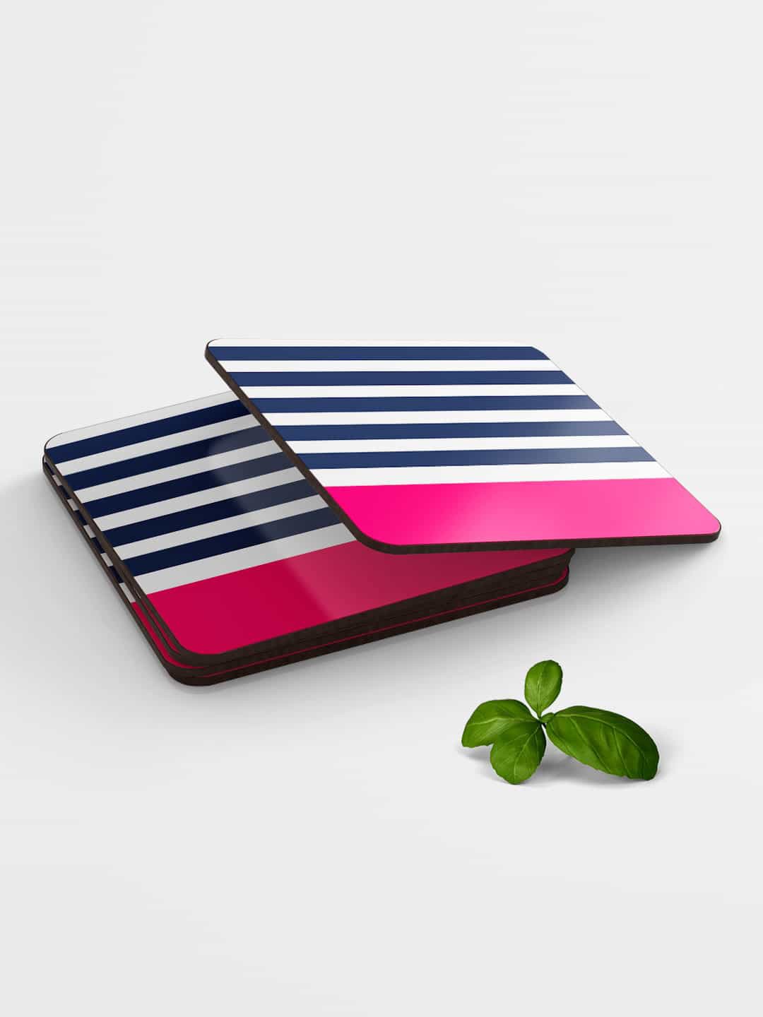 

macmerise Set of 6 White & Pink Simply Stripes Coasters