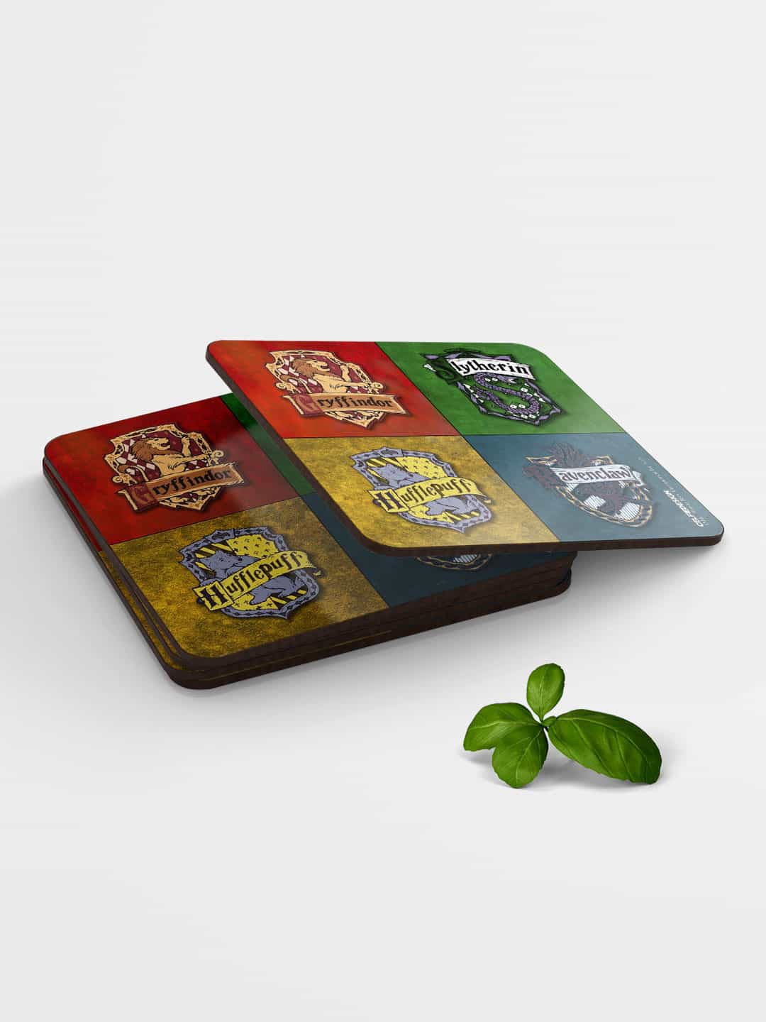 

macmerise Set of 6 Multicolored Houses of Hogwarts Square Coasters, Multi