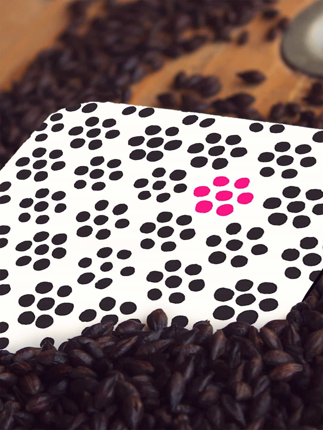

macmerise Set of 6 White & Black Masaba Boondi Printed Coasters