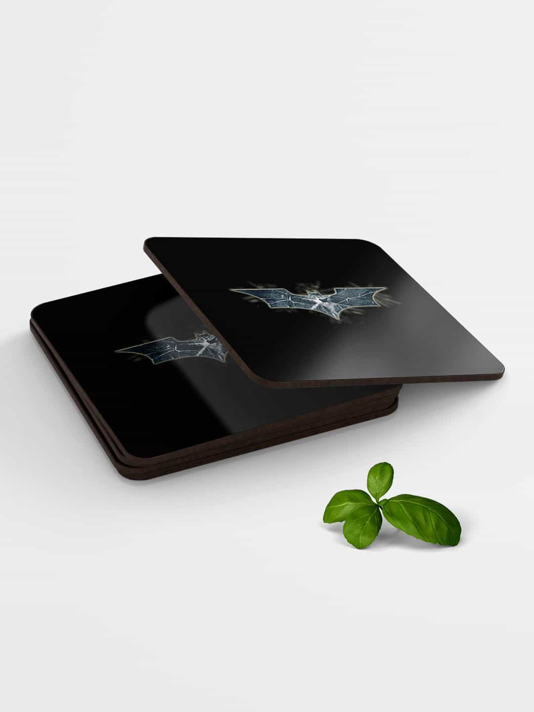 

macmerise Set of 6 Batman Classic Printed Wooden Coasters, Black