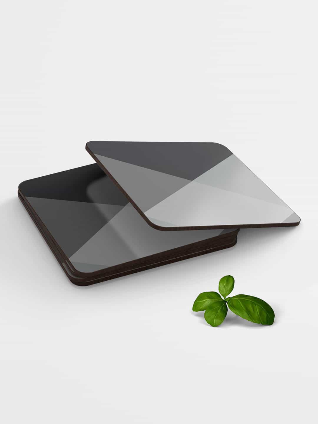 

macmerise Set of 6 Grey Criss Cross Printed Square Coasters