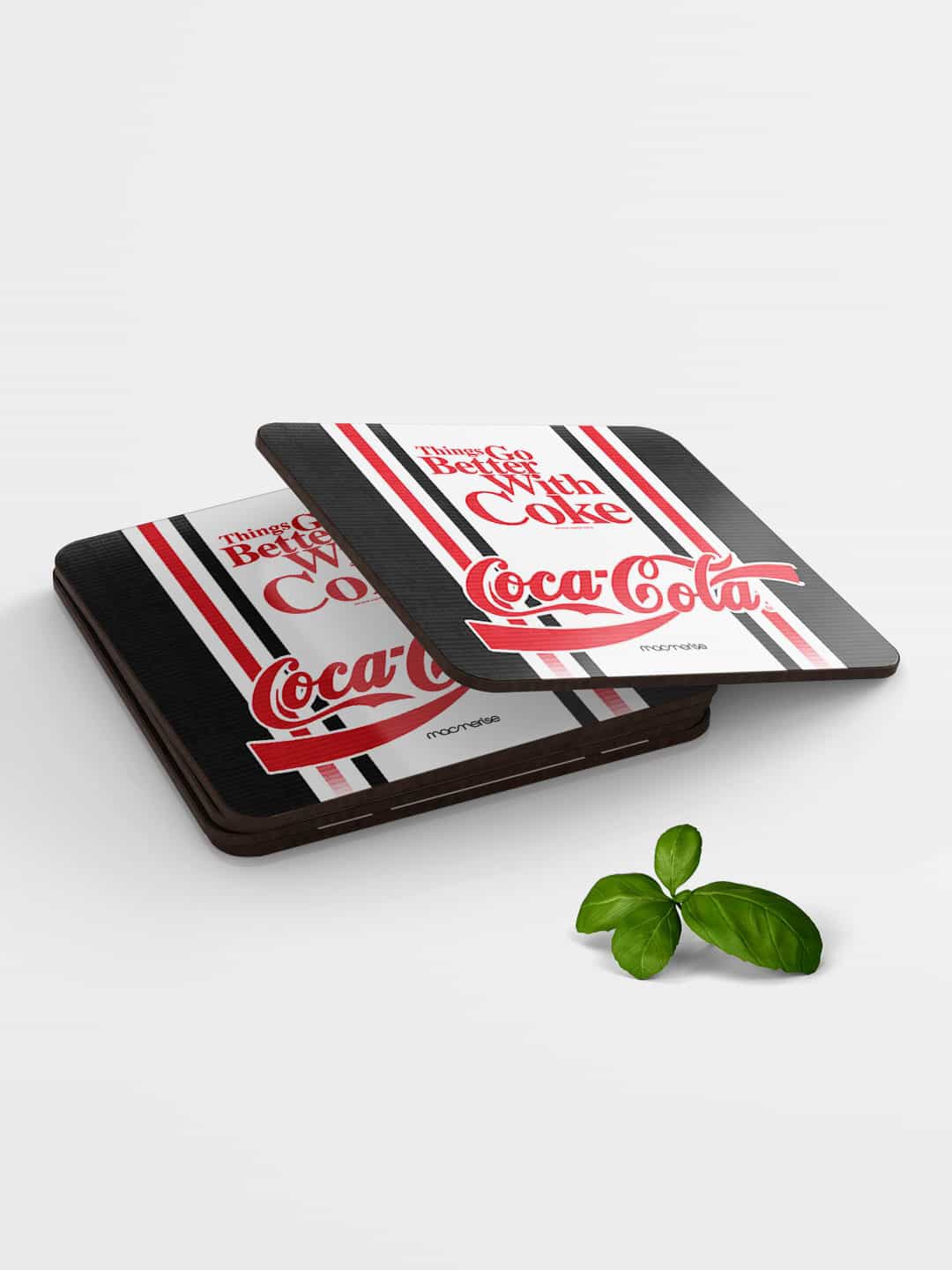 

macmerise Set of 6 White Red Better With Coke Printed Coasters