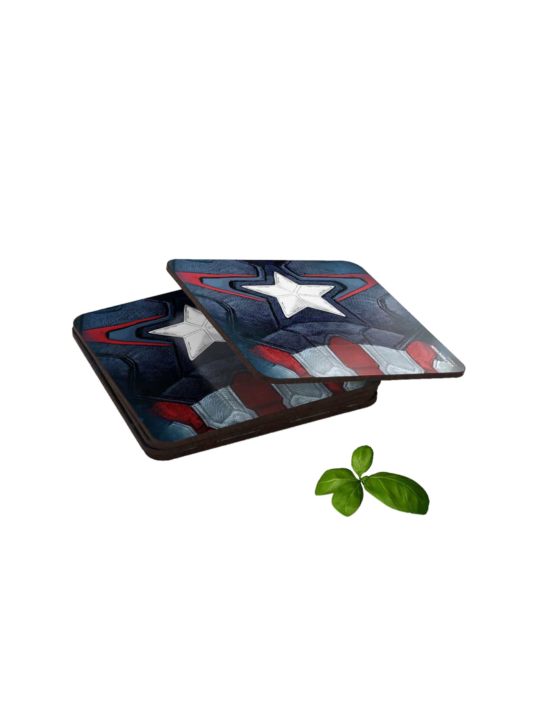 

macmerise Set of 6 Blue Red Printed MDF Cap Am Suit Coasters