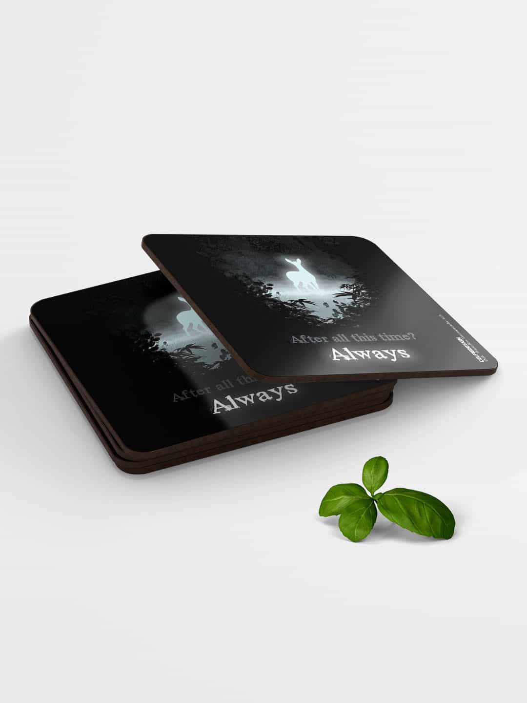

macmerise Set of 6 Patronus Charm Printed Coasters, Black
