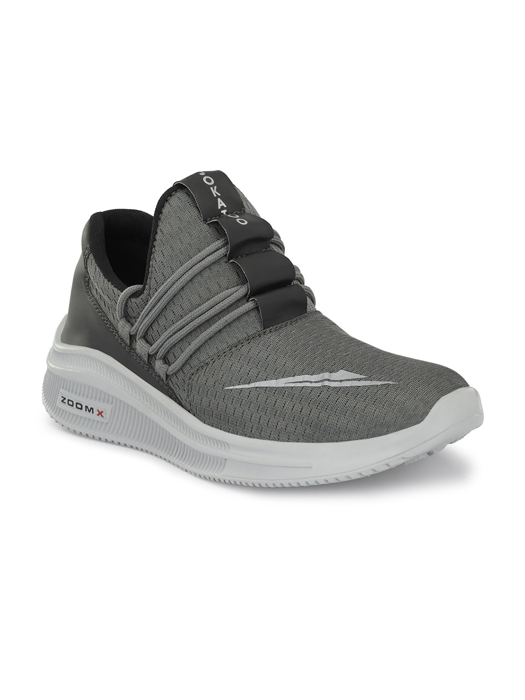 

JOKATOO Men Grey Woven Design Slip-On Sneakers
