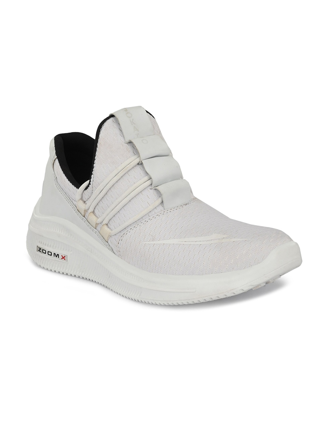 

JOKATOO Men White Printed Slip-On Sneakers