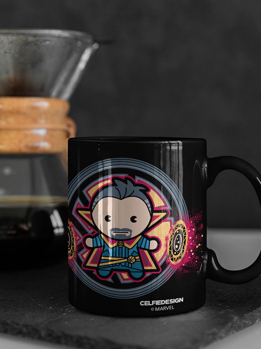 

macmerise Black & Yellow Doctor Strange Kawaii Printed Ceramic Glossy Mug
