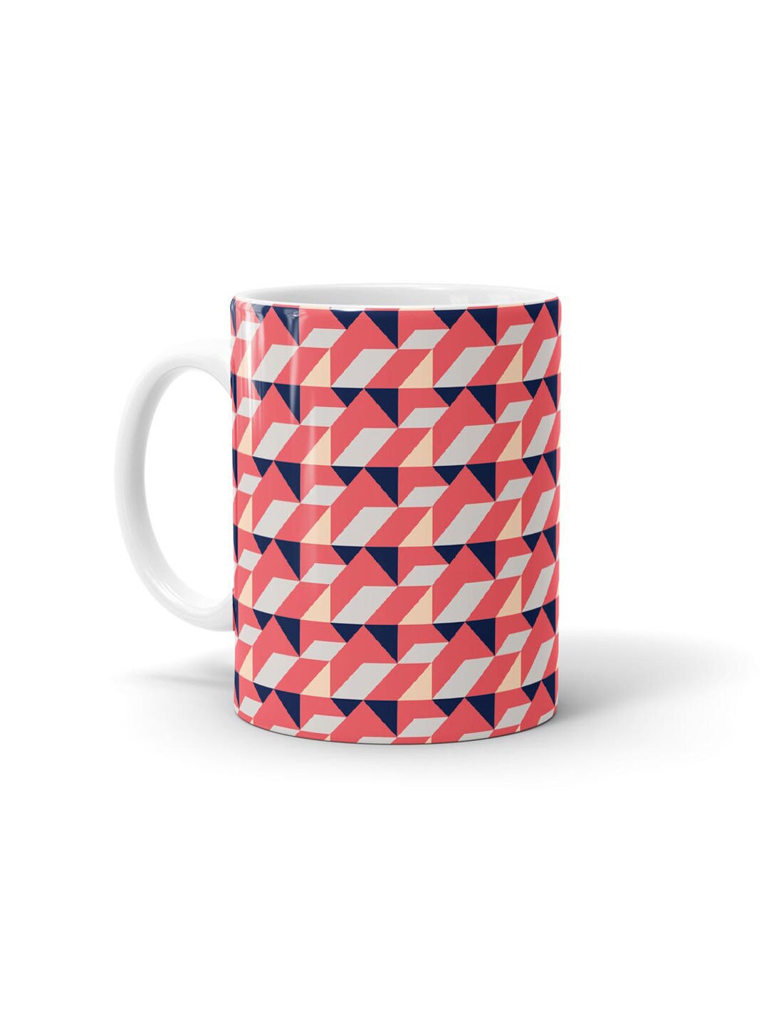 

macmerise White & Orange Printed Ceramic Glossy Mug