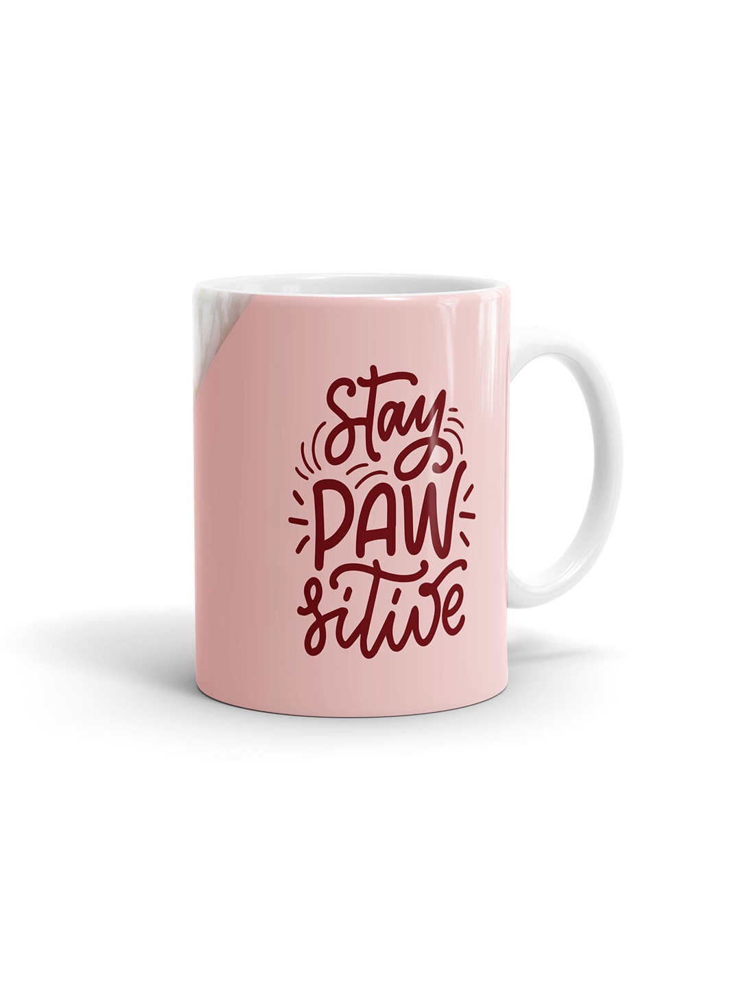 

macmerise Pink & White Printed Ceramic Glossy Coffee Mug Set of Cups and Mugs