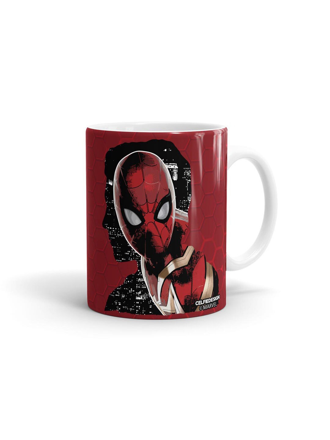 

macmerise Maroon & Black Public Enemy Spidey Printed Ceramic Glossy Mug