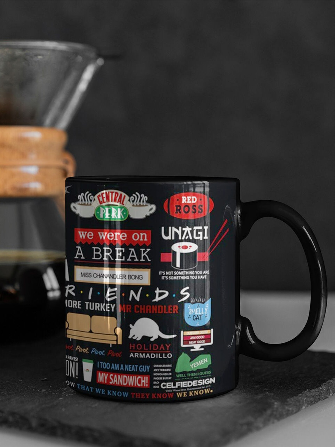

macmerise Black & Orange Text or Slogans Printed Ceramic Glossy Mug