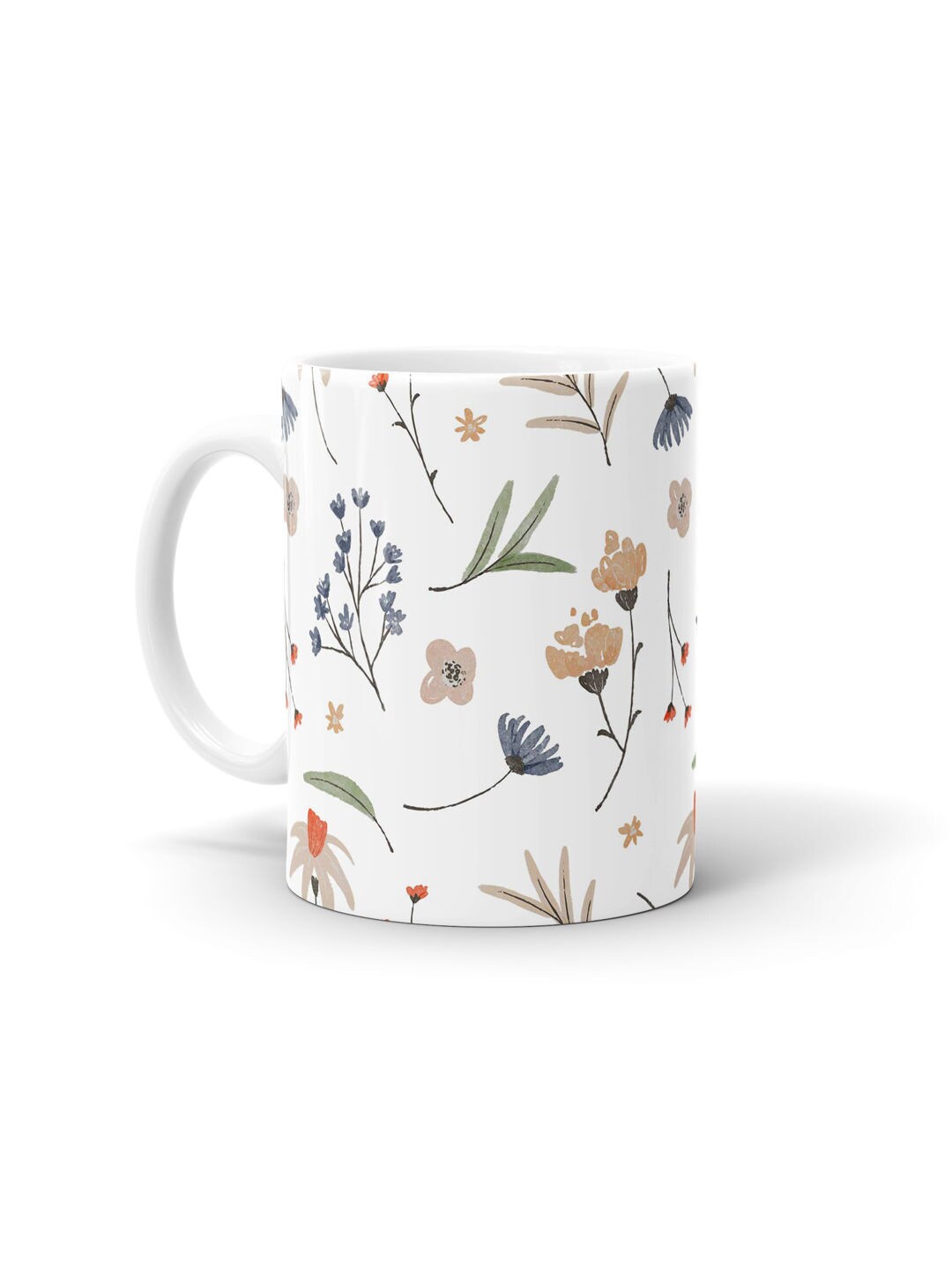 

macmerise White & Green SK Purple Perrinial Printed Ceramic Glossy Mug