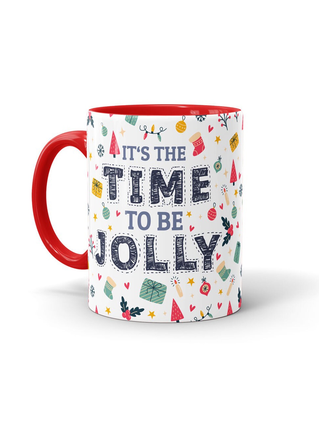 

macmerise White & Red Printed Ceramic Glossy Mug
