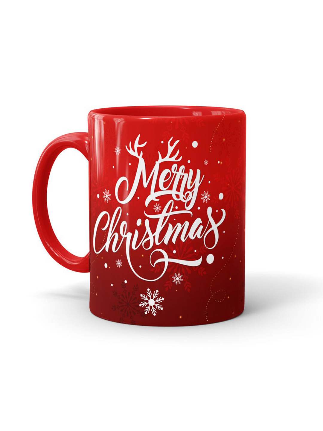 

macmerise Red & White Merry Christmas Printed Ceramic Glossy Mug