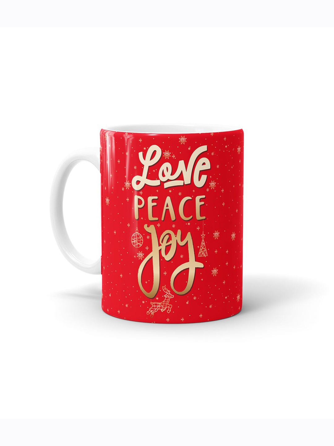 

macmerise Red & White Printed Ceramic Glossy Mug