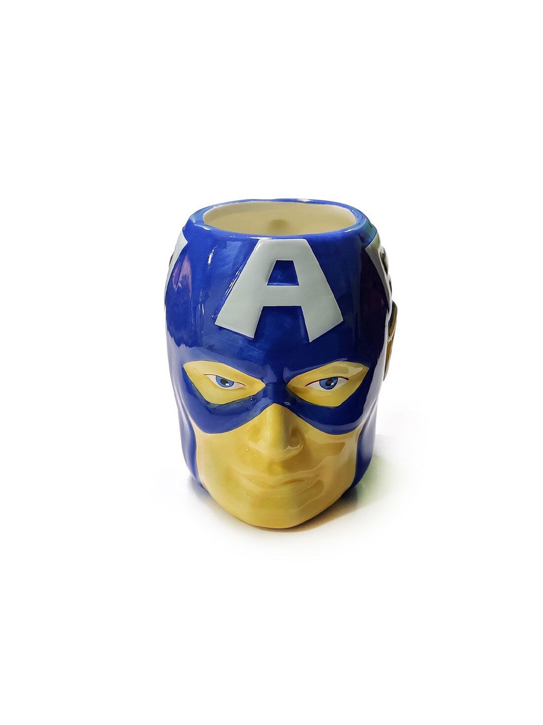

macmerise Navy Blue & Yellow Textured Ceramic Glossy Mug