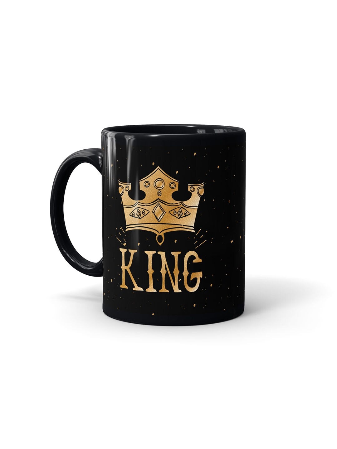 

macmerise Black & Gold-Toned Printed Ceramic Glossy Mug