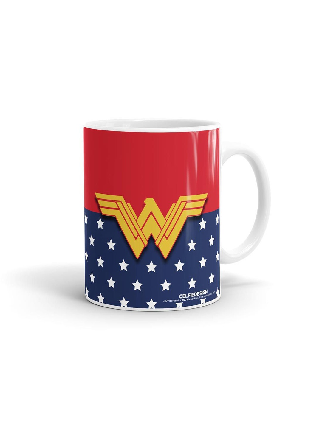 

macmerise Red & Blue Printed Ceramic Glossy Mug