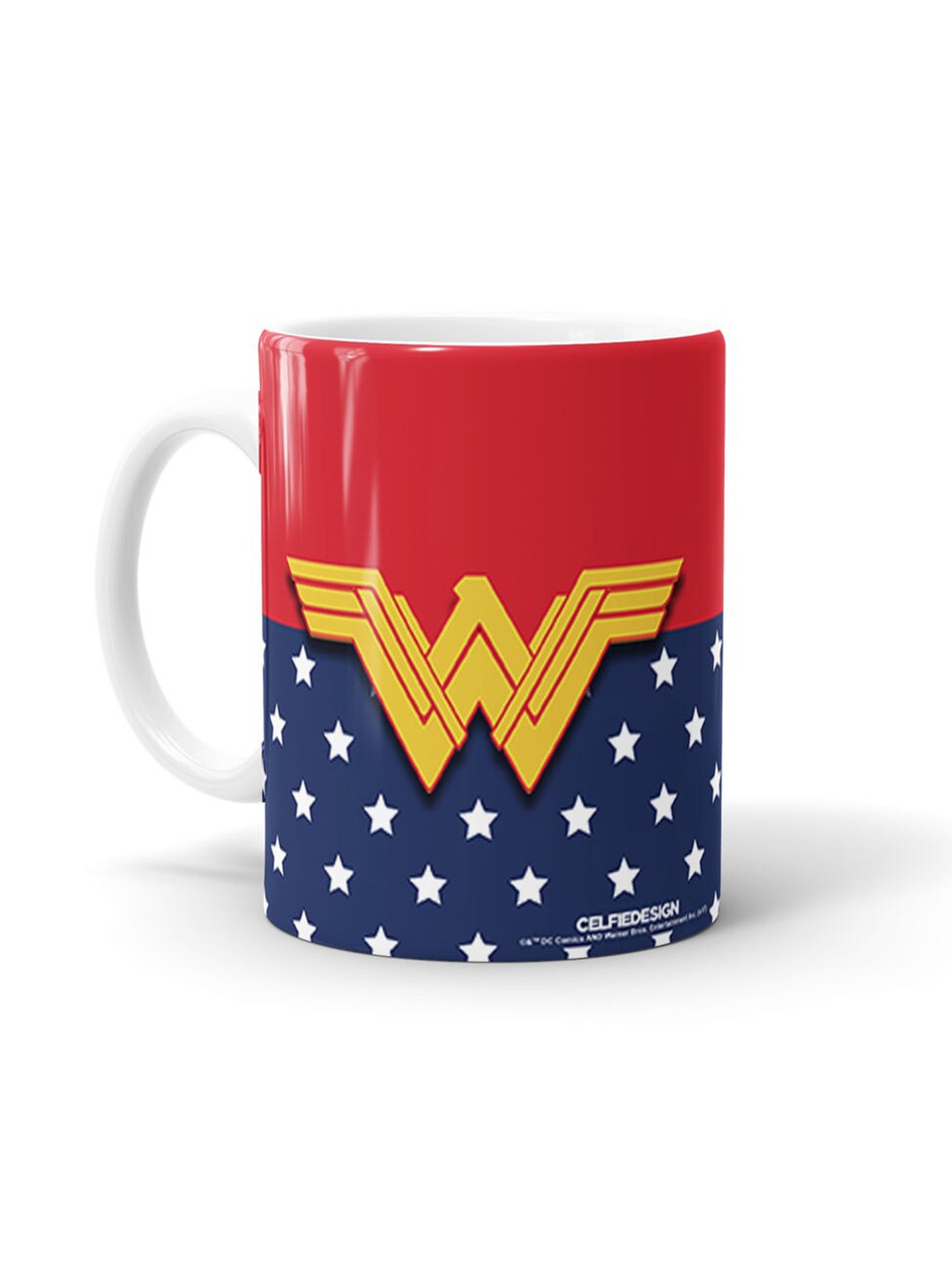 

macmerise Red & Navy Blue Printed Ceramic Glossy Mug