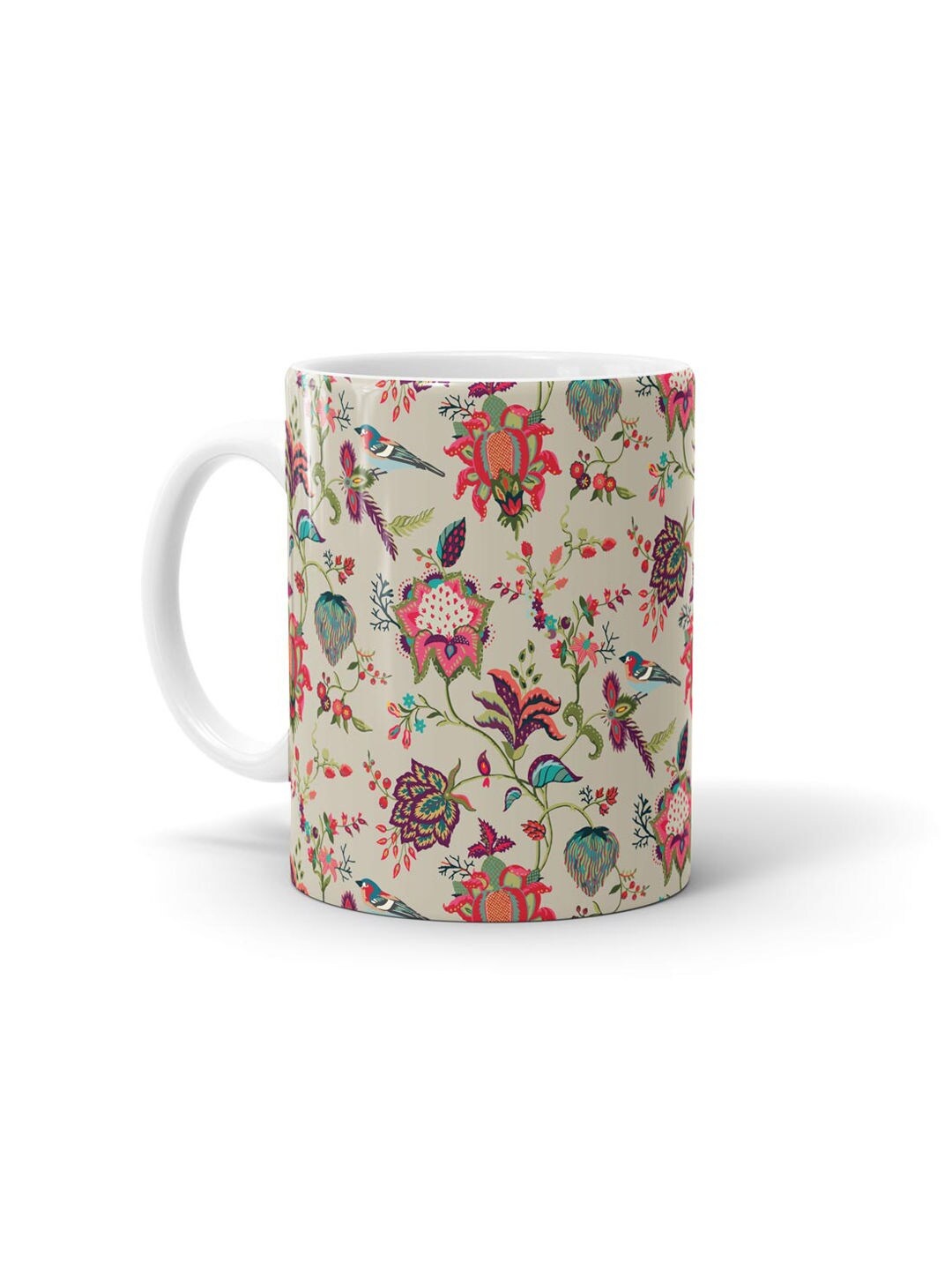 

macmerise Beige & Green Printed Ceramic Glossy Mug